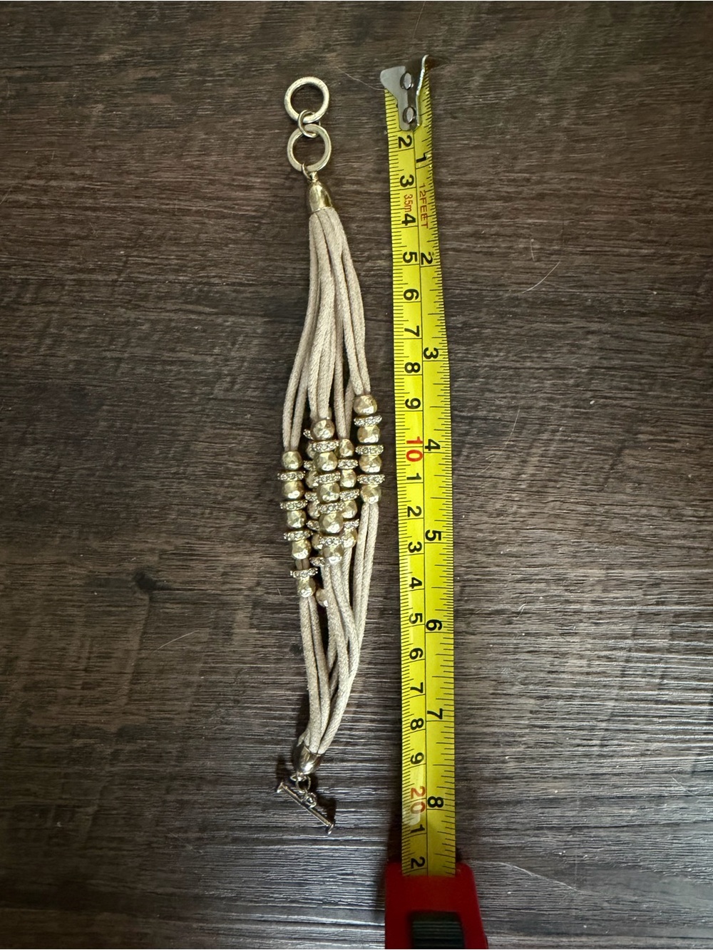 Source Unknown Gold and Taupe Multi-Strand Beaded Bracelet - Picture 5 of 5